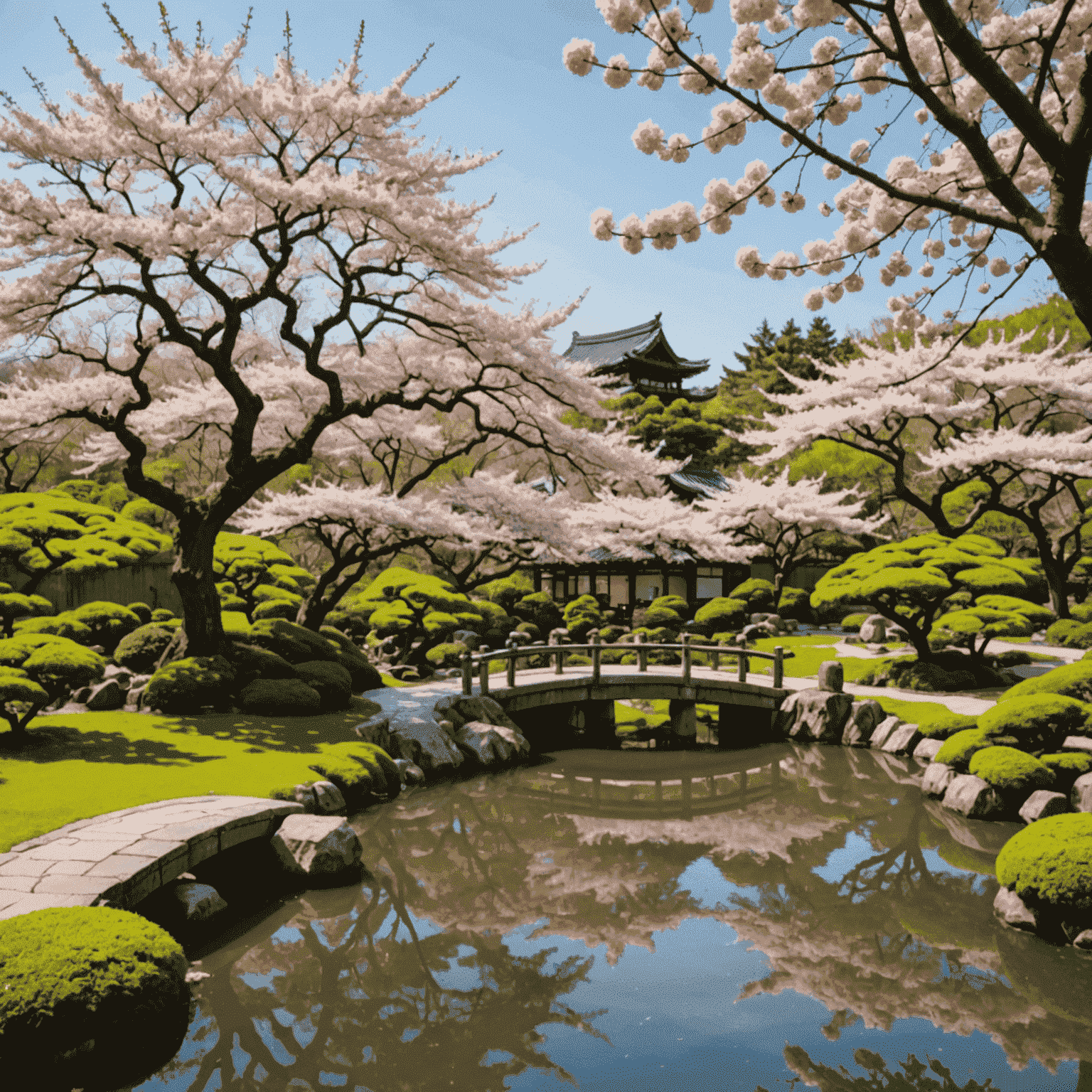 A serene Japanese garden with cherry blossoms, representing the natural inspiration behind our skin care tips