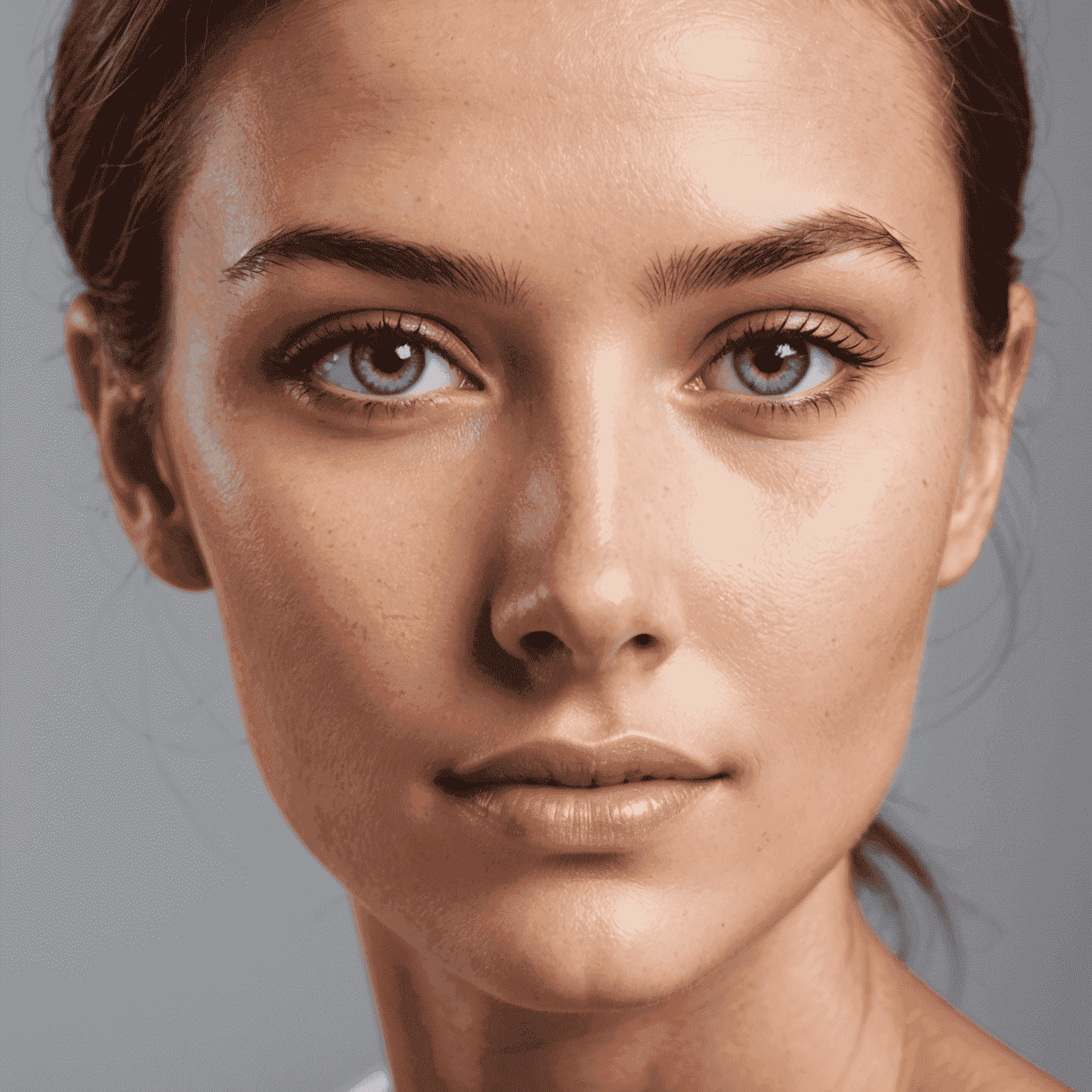 A close-up of glowing, healthy skin with a soft focus on facial features, showcasing the results of a proper skincare routine. The image highlights a smooth, dewy complexion with a natural, radiant glow.